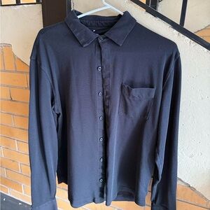 Fabletics Button Up Shirt M Black Long Sleeve